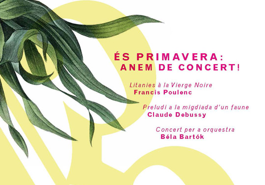 It’s spring: Let’s go to a concert!. 13/04/2019. Palau de la Música. 19.30h